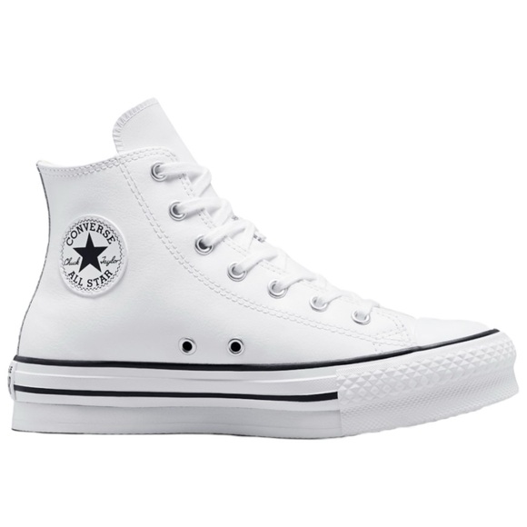 NEW Converse All Star Chuck Taylor Leather High Tops White - Picture 1 of 8